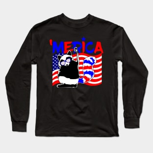 4th of July 'Merica Funny Raccoon Long Sleeve T-Shirt